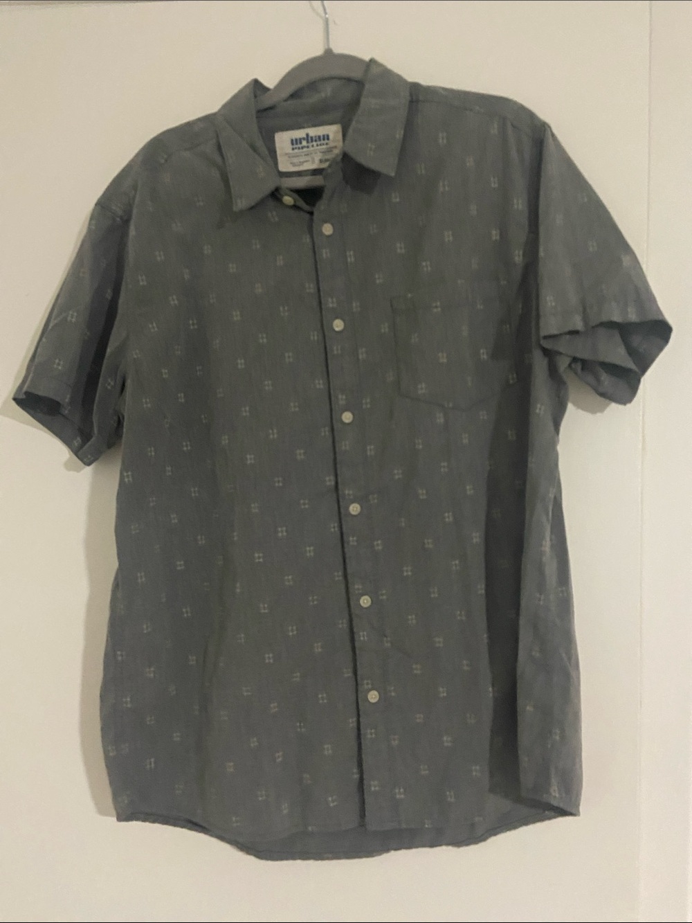 Urban Pipeline Gray Short-Sleeve Button-Up Shirt